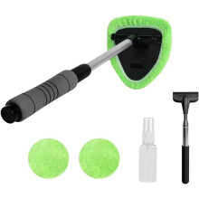 Limpiador de parabrisas de microfibra con mango extensible y