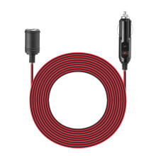 Prodlužovací kabel do zásuvky autozapalovače 12V/24V, 3,7 m, s pojistkou