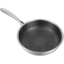 Stainless Steel Wok with Honeycomb Nonstick Coating,