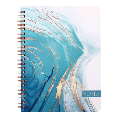 Cahier à spirale double, 160 pages lignées, 16,5 x 21 cm