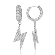 Pendientes unisex Diamond Lightning Hip-Hop con circonitas 5A+