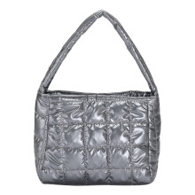 Sac cabas matelassé en coton gris pour femme