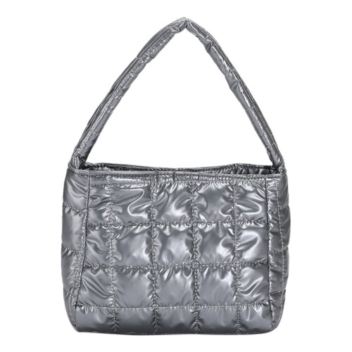 Gesteppte Baumwolltasche für Damen, Grau