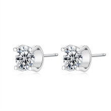 Runda Moissanitörhängen i 925 Sterlingsilver 0,5 ct