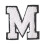 Hvit chenille Varsity bokstavlapp 2,75 tommer 1