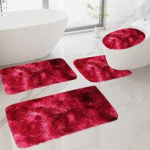 Ensemble de tapis de bain doux et foncés, style moderne et minimaliste, 4 pièces