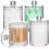 Wattebauschbehälter, durchsichtiges Kunststoffglas mit Deckel, 4er-Pack 1