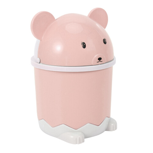 2X  Cute Desktop Trash Desktop con Coperchio  Paper Flip Plastic Trash Can 1
