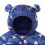 Jaqueta infantil acolchoada com capuz e orelhas de urso para meninos e meninas. 3