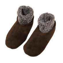 Women's Plush Cuffs Thermal Ankle Socks for Cold Weather Nonslip Grip Soles Floor Socks Thick Fleece Lined Slipper Socks