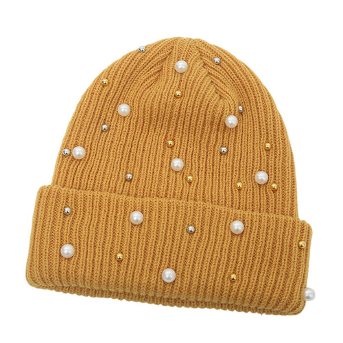 Cappello invernale da donna con perle (1 pezzo)