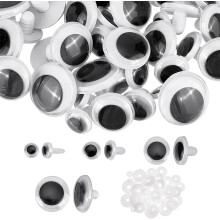 Olhos de plástico móveis para artesanato - 40 conjuntos, 4 estilos