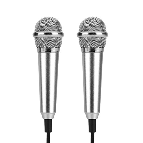 K Song Mini Microphone for Phone Metal Lightweight 2-Pack