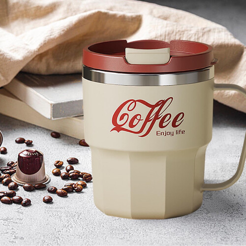 304 Κούπα κάμπινγκ με καπάκι και μόνωση κενού από ανοξείδωτο ατσάλι