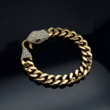 Armband aus Edelstahl mit Schlangenlinien-Zirkonia, 13 mm 23,5 cm