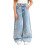 Calça jeans feminina folgada de cintura alta e pernas largas 1