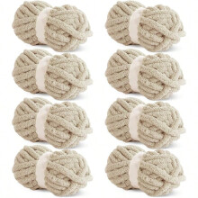 Laine chenille épaisse kaki douce et volumineuse, lot de 8