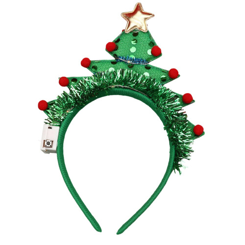 Rotes Glitzerstern-Haarband mit Lichtern, einteilig