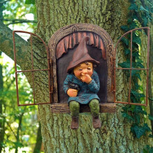 Dealbh Gnome Gairdín Sí Maisiú Aghaidh Crann Lasmuigh 5.9 Orlach