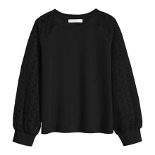 Tyttöjen pitsinen raglan-pitkähihainen pusero