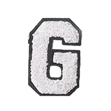 Écusson universitaire en chenille blanche, 7 cm (2,75 pouces)