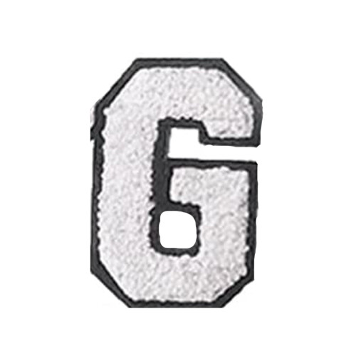 Écusson universitaire en chenille blanche, 7 cm (2,75 pouces)