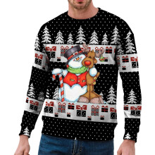 Pull de Noël pour homme, motif festif amusant, coupe ample