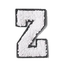 Écusson universitaire en chenille blanche, 7 cm (2,75 pouces)