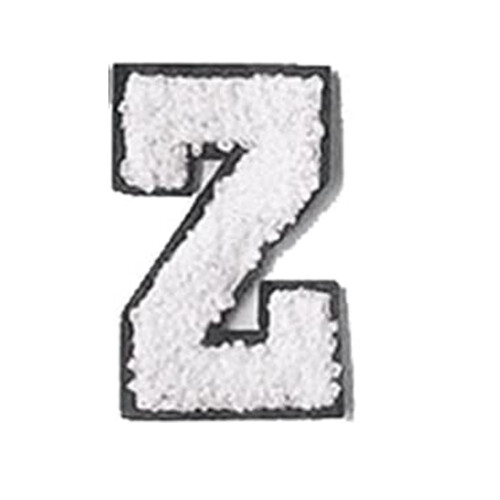 Écusson universitaire en chenille blanche, 7 cm (2,75 pouces)