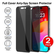 Folia ochronna na ekran do iPhone'a 15Plus zapewniająca prywatność, 2 sztuki, hartowana, 9H