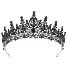 Diadème noir pour femme, accessoire de cheveux princesse cristal