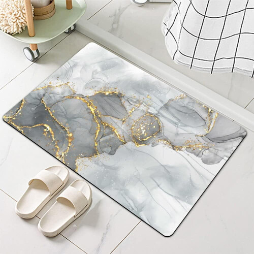 Kieselgur-Badematte Goldgrauer Marmor 5080cm 1
