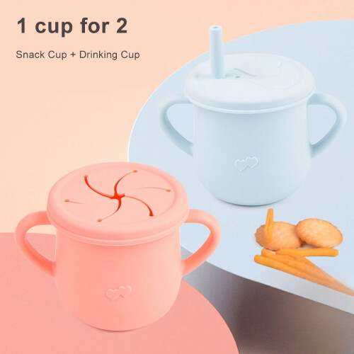 Copo de silicone de qualidade alimentar para bebês com canudo 2 em 1 1