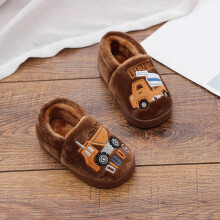 Boys Cozy Animal Themed Closed Back Slippers Winter Warm Shoes For Kids Indoor Outdoor Soft Sole Non Slip