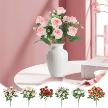 Buquê de rosas artificiais cor-de-rosa, presente perfeito para o Dia dos Namorados.