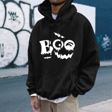 Sweat à capuche imprimé Halloween pour homme, doublé et chaud, automne