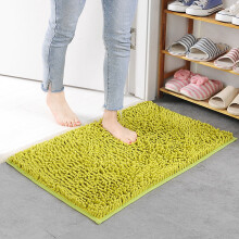 Tapis de bain en chenille vert gazon antidérapant 40 x 60 cm