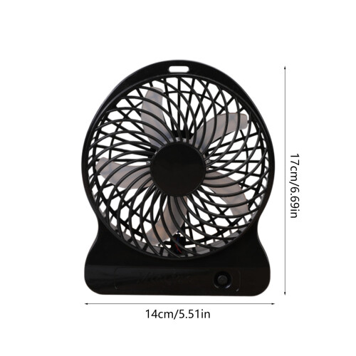 Ventilateur de bureau 3 vitesses rechargeable USB 16,8 x 14 cm 2