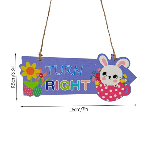 Décoration murale lapin de Pâques et carotte avec corde (1 pièce) 2