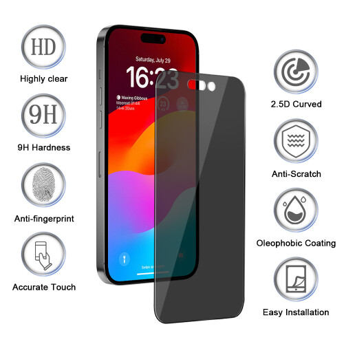 iPhone15Plus sekretessskärmskydd2-pack9H härdat 1