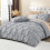 Silver Grey King Duvet Cover Set Microfiber 3-Piece 6