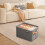 Clothes Storage Box Thickened Fabric Foldable Gray 6