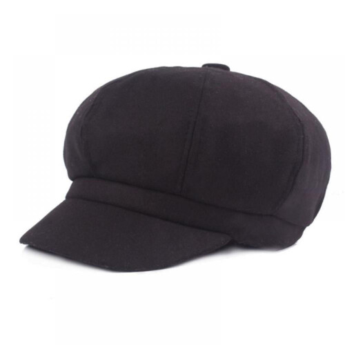 Dame Baker Boy-caps, koselig vinterhatt med elastisk bakside 2
