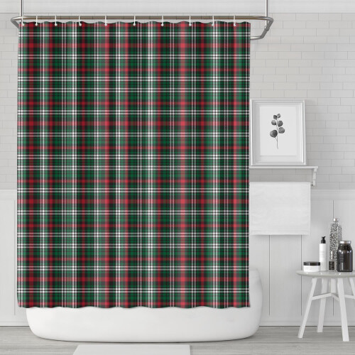 Abstract Plaid Shower Curtain Waterproof Machine Washable 1