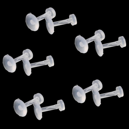 Set van 10 transparante, flexibele piercingsieraden. 2