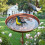 Iron Bird Bath Rustproof Adjustable Height 3-Section 7