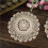 Crochet Cotton Lace Placemats 7 Inch 4-Pack Beige White 3