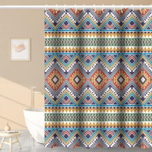 Bohemian striped shower curtain 72x84 in, waterproof