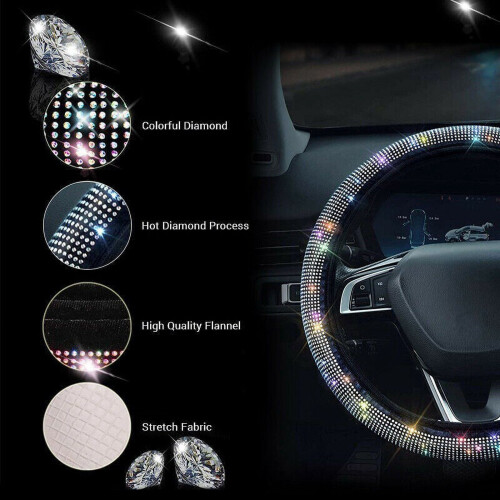 Capa de volante universal com strass, 37-38 cm 1