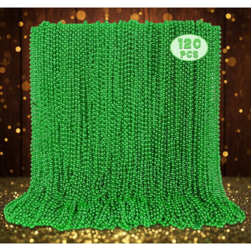 Grüne Perlenkette, 84 cm, 120 Stück